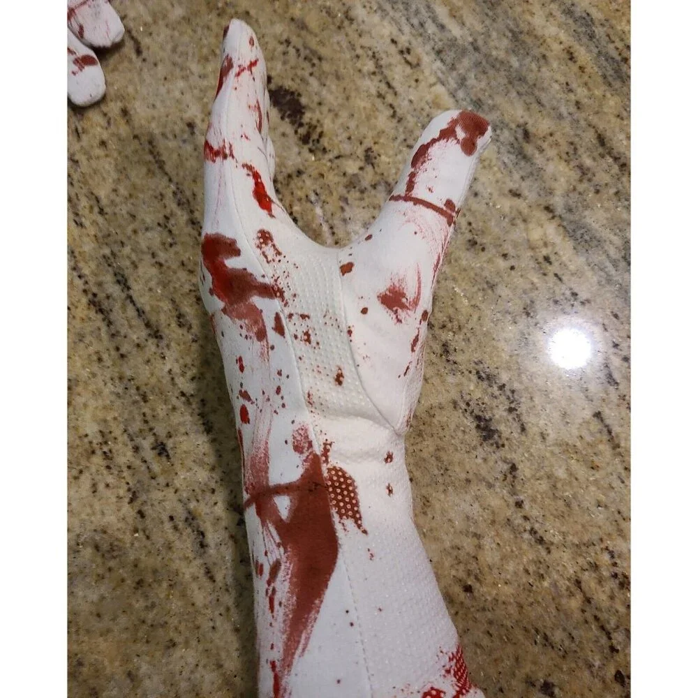 Vintage Size XXL Stretch Long Formal Fake Bloody Horror Zombie Costume Gloves - Picture 10 of 15